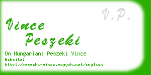 vince peszeki business card